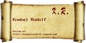 Knebel Rudolf névjegykártya